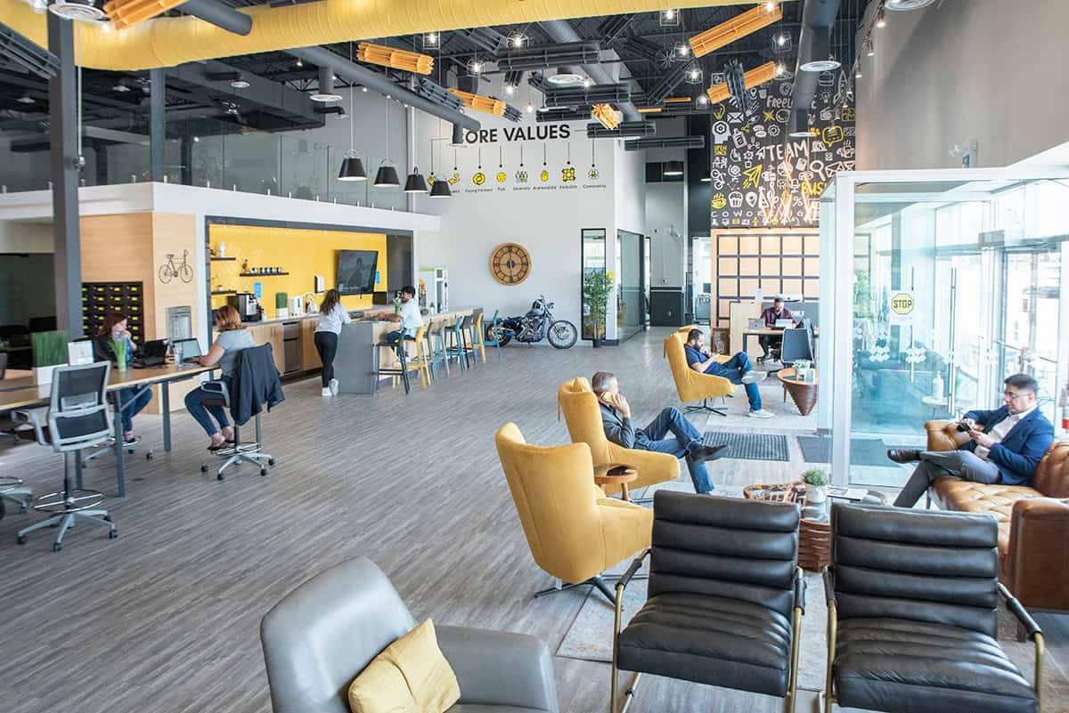 Venture X Mississauga Heartland common area lounge